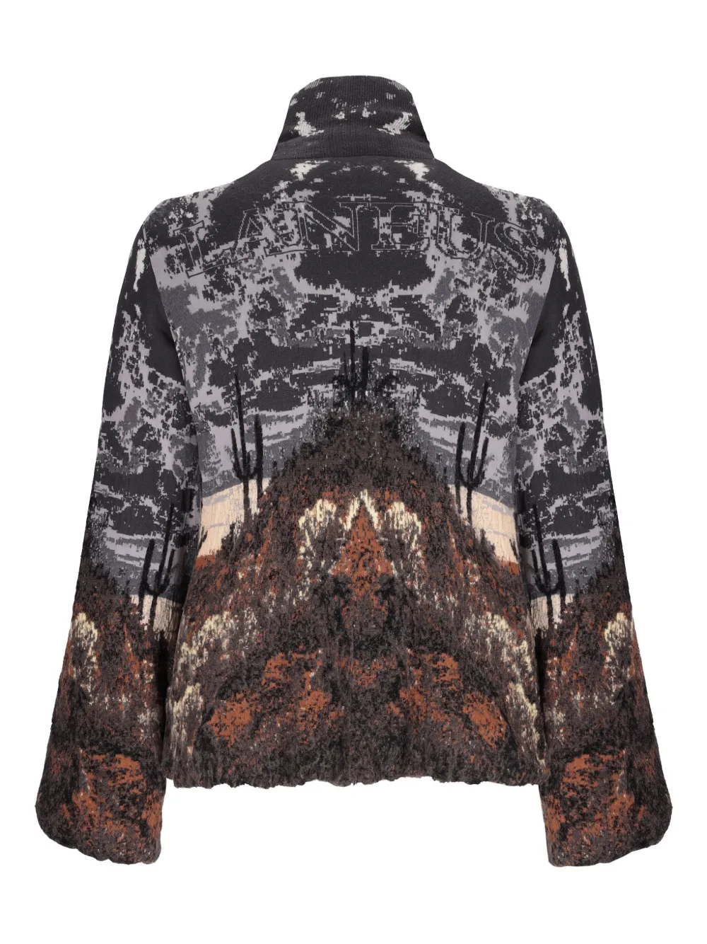 Laneus Knitted Bomber Jacket In Multi