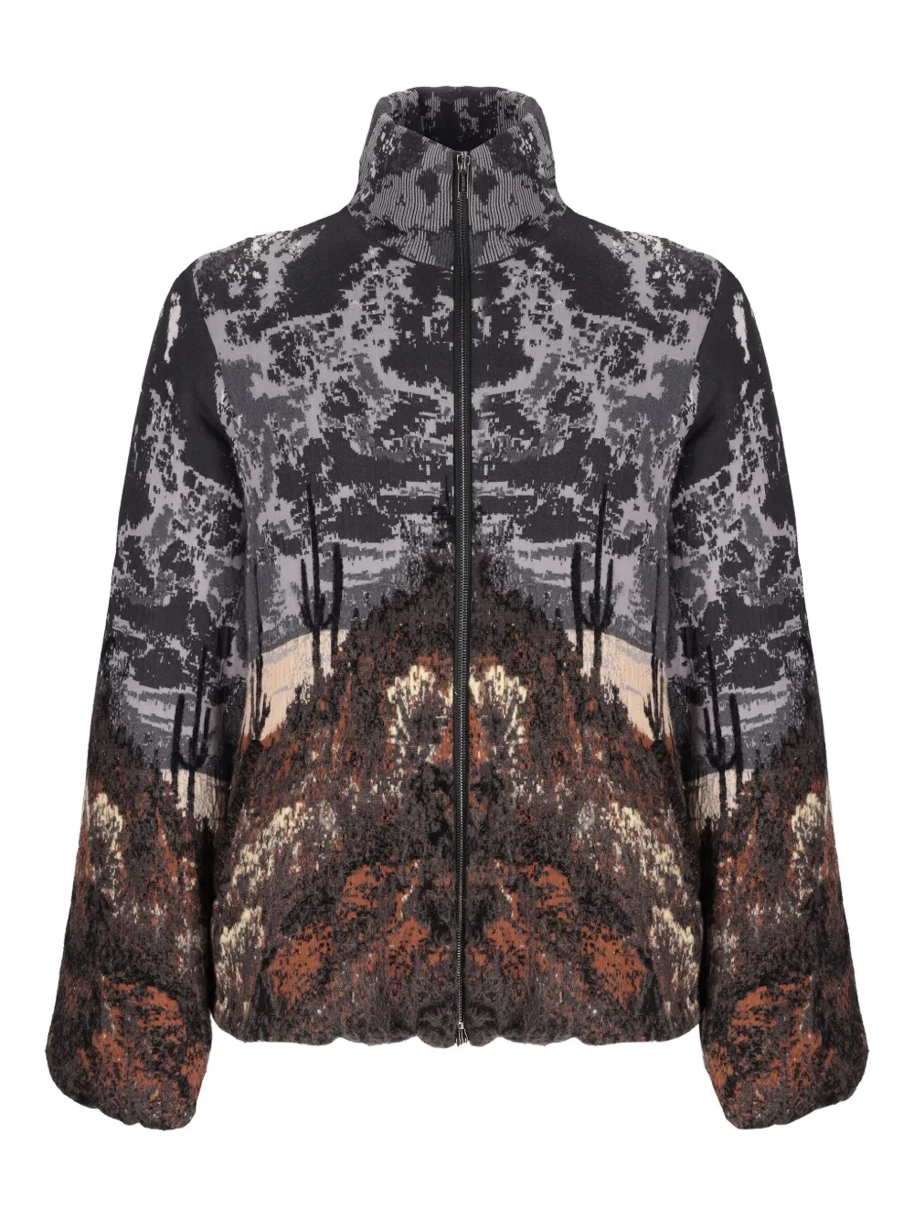 Laneus Knitted Bomber Jacket In Multi