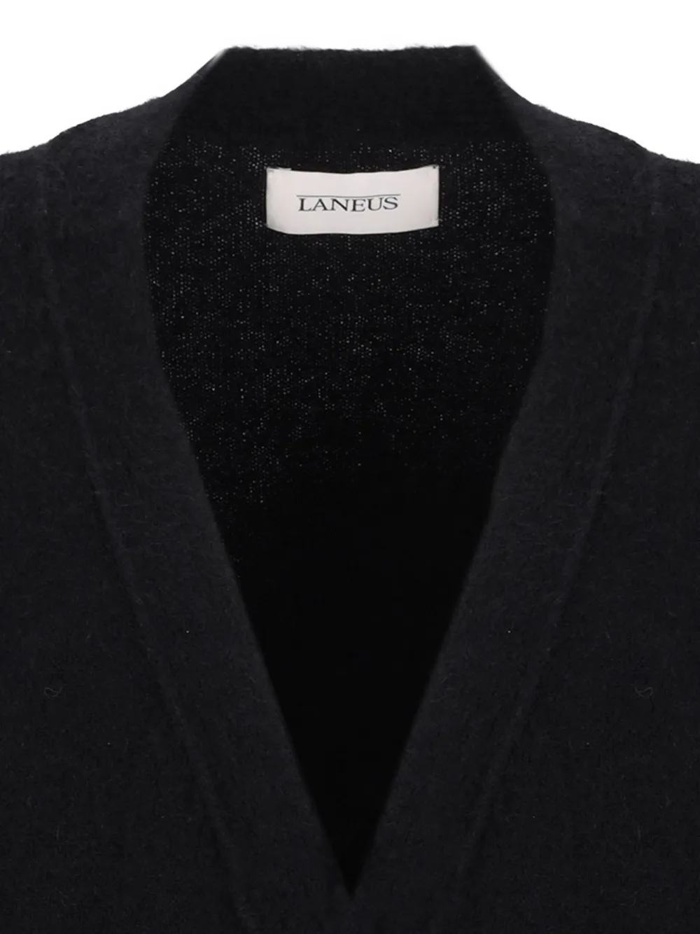 Laneus Vest met knopen en V-hals Zwart