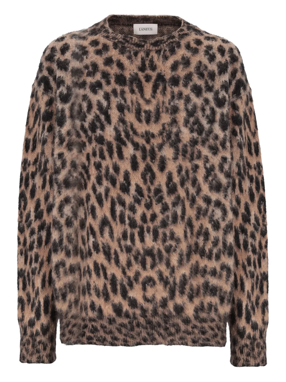 Laneus leopard print crew neck sweater | Brown | Image 1