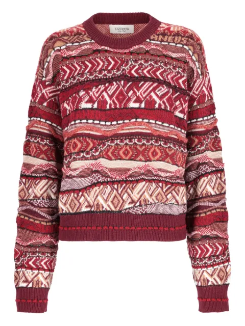 Laneus patterned-jacquard sweater