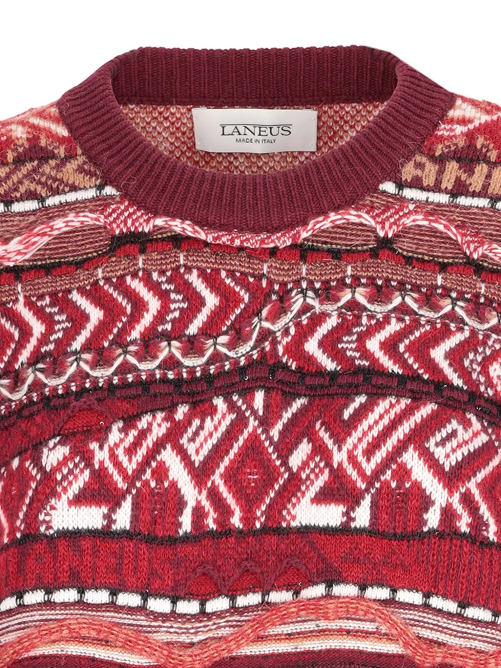 Laneus Trui met jacquard Rood
