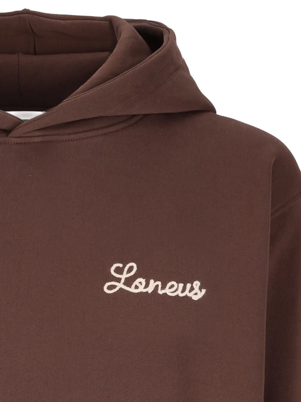 Laneus Hoodie met geborduurd logo Bruin