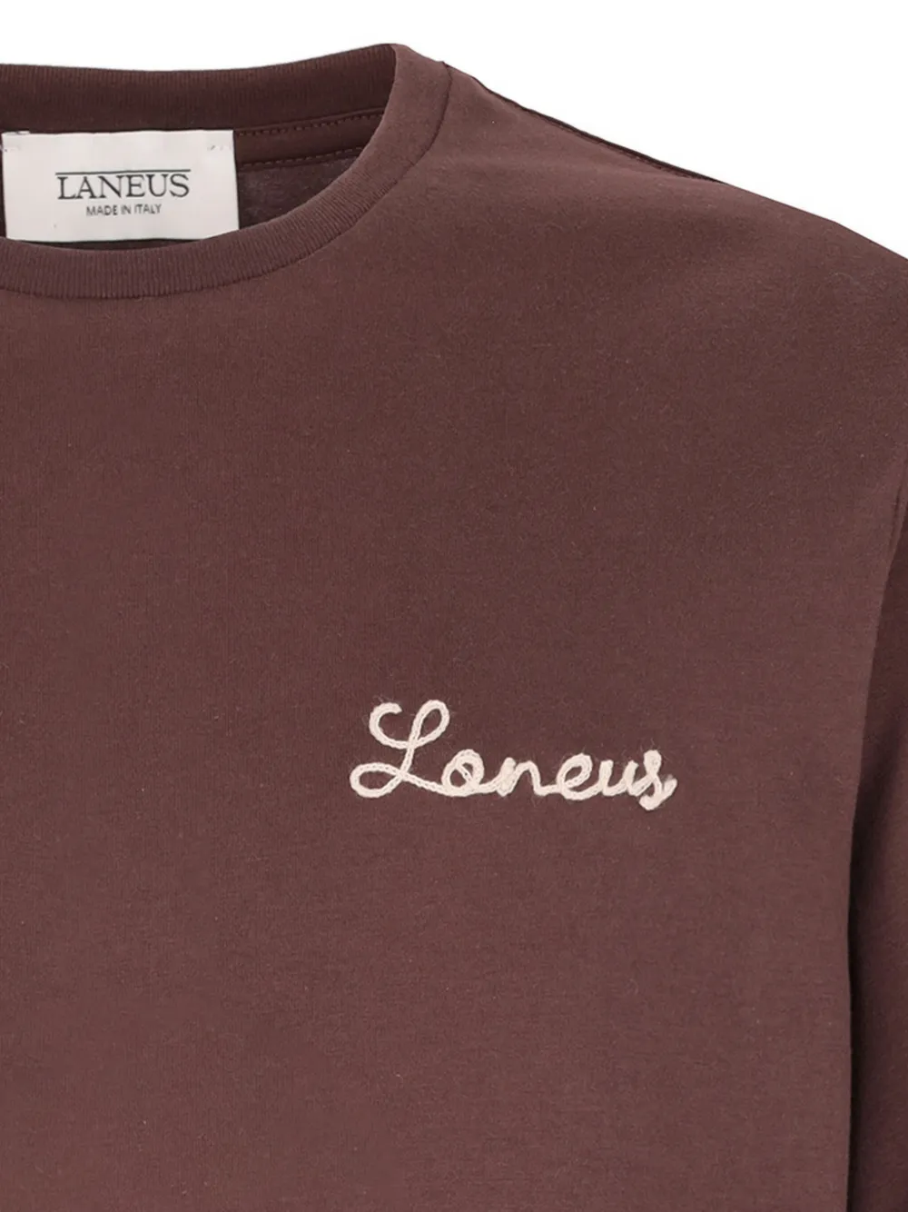 Laneus Embroidered-logo T-shirt In Brown