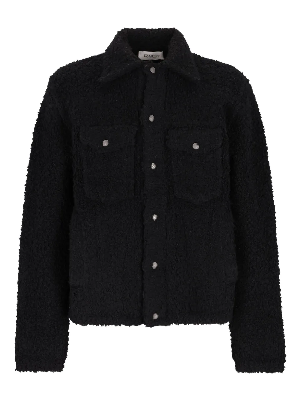 Laneus textured button-fastening shirt jacket | Black | Image 1