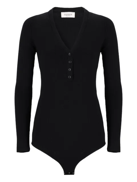 Laneus ribbed V-neck buttoned bodie