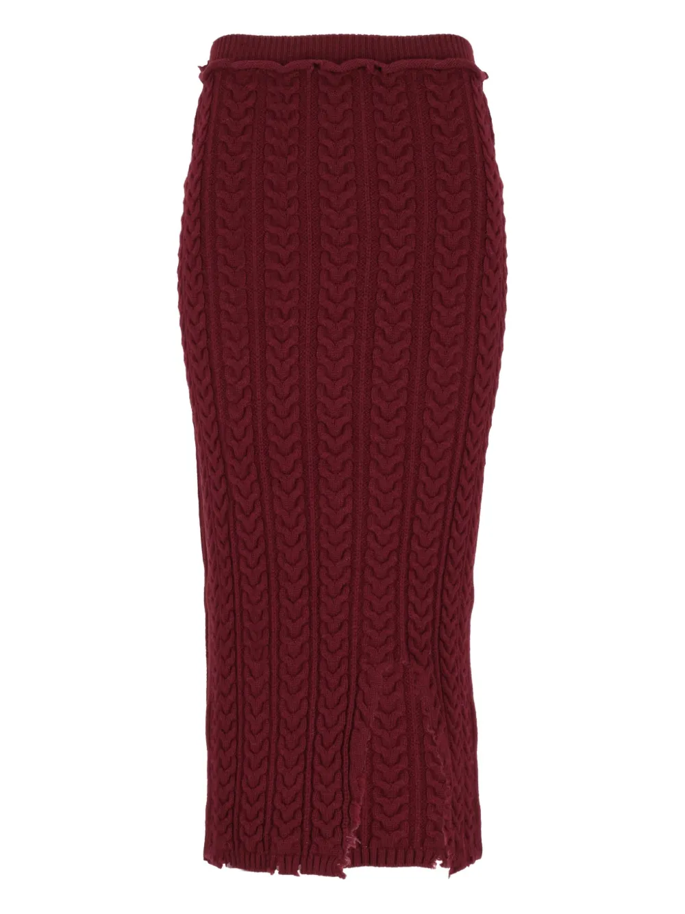Laneus Kabelgebreide midi-rok - Rood