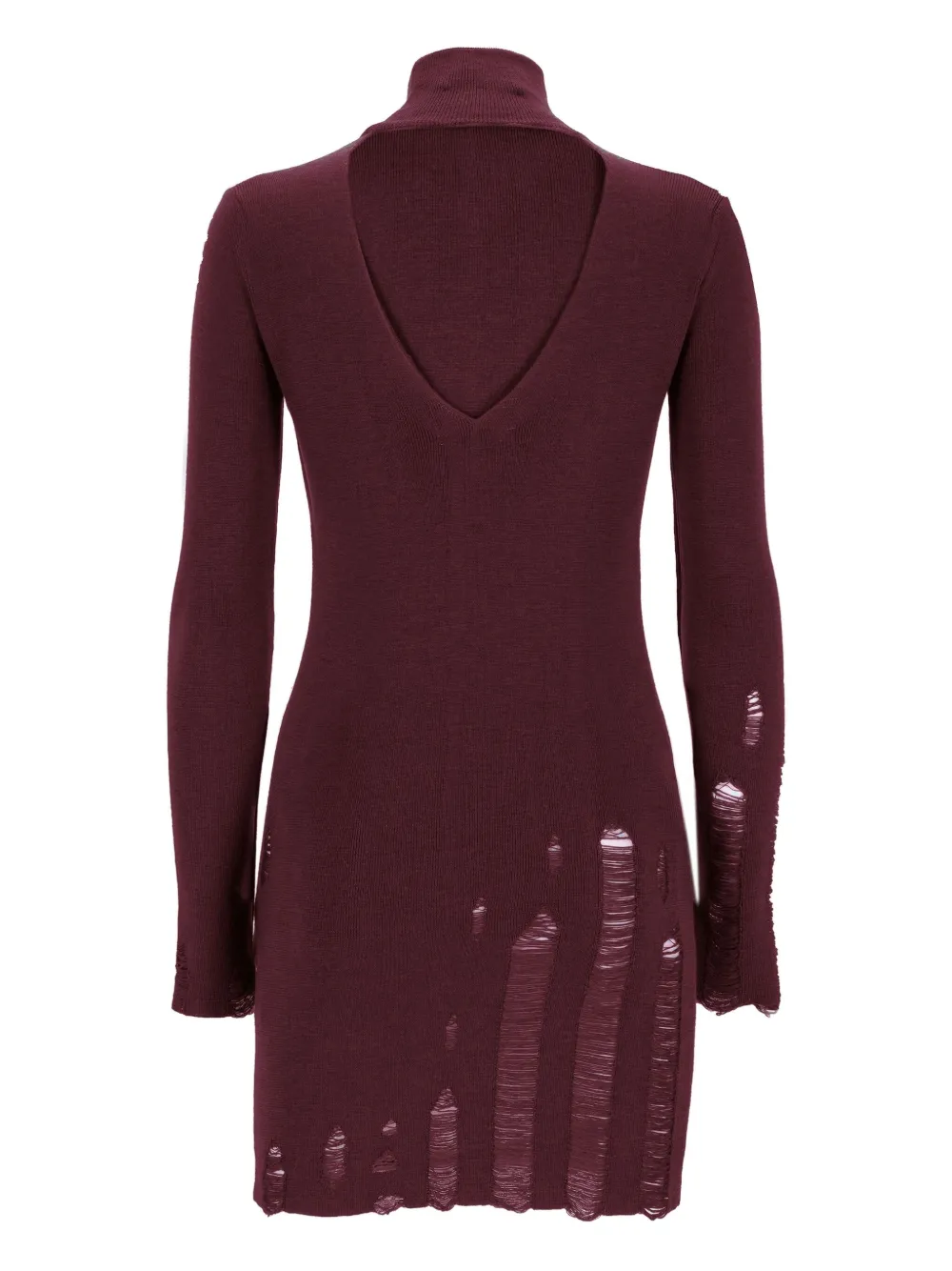 Laneus distressed knitted dress - Paars