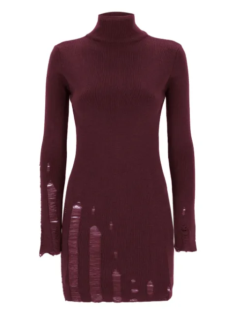 Laneus distressed knitted dress