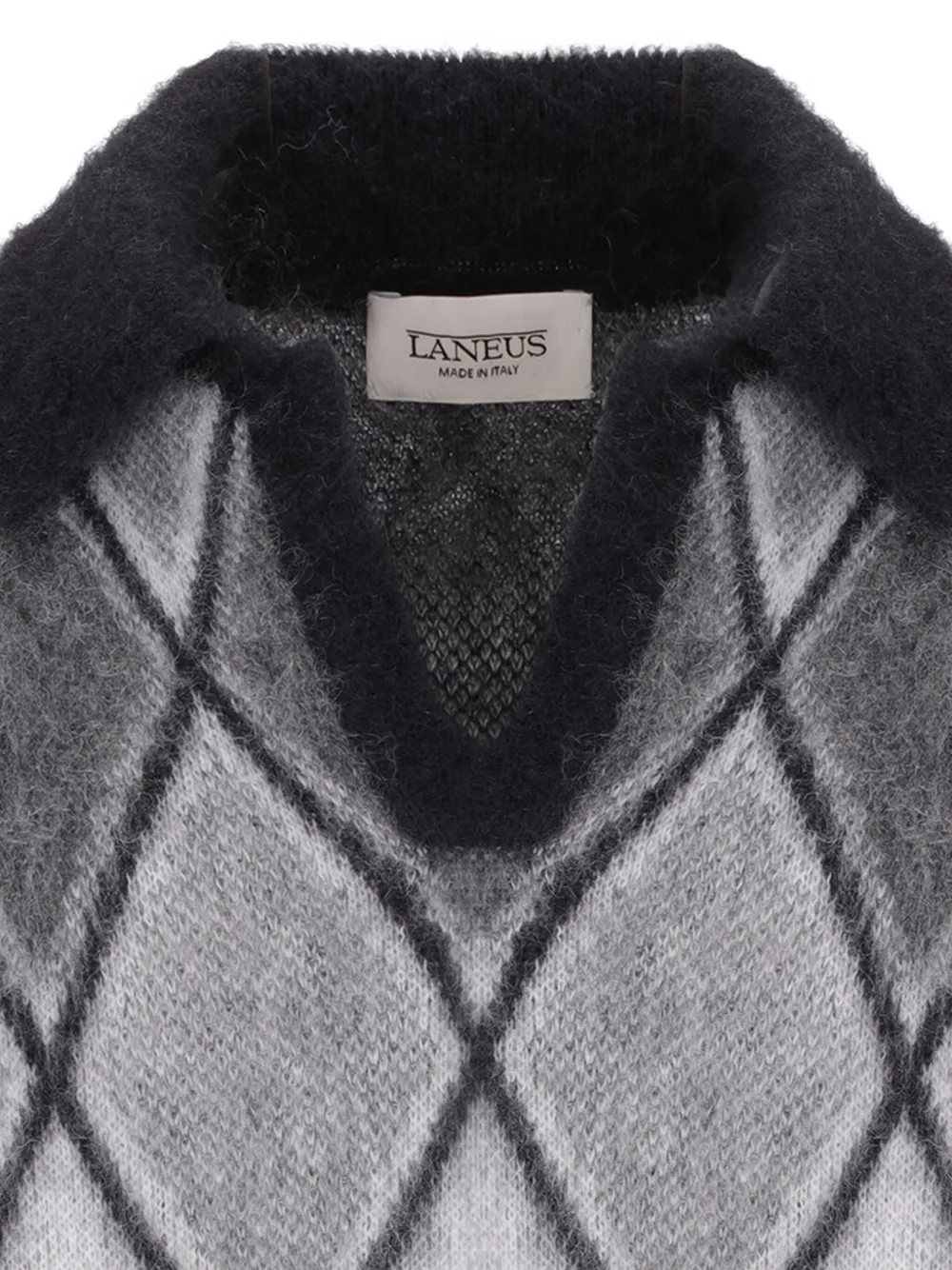 Laneus Gebreide trui met diamantpatroon Grijs