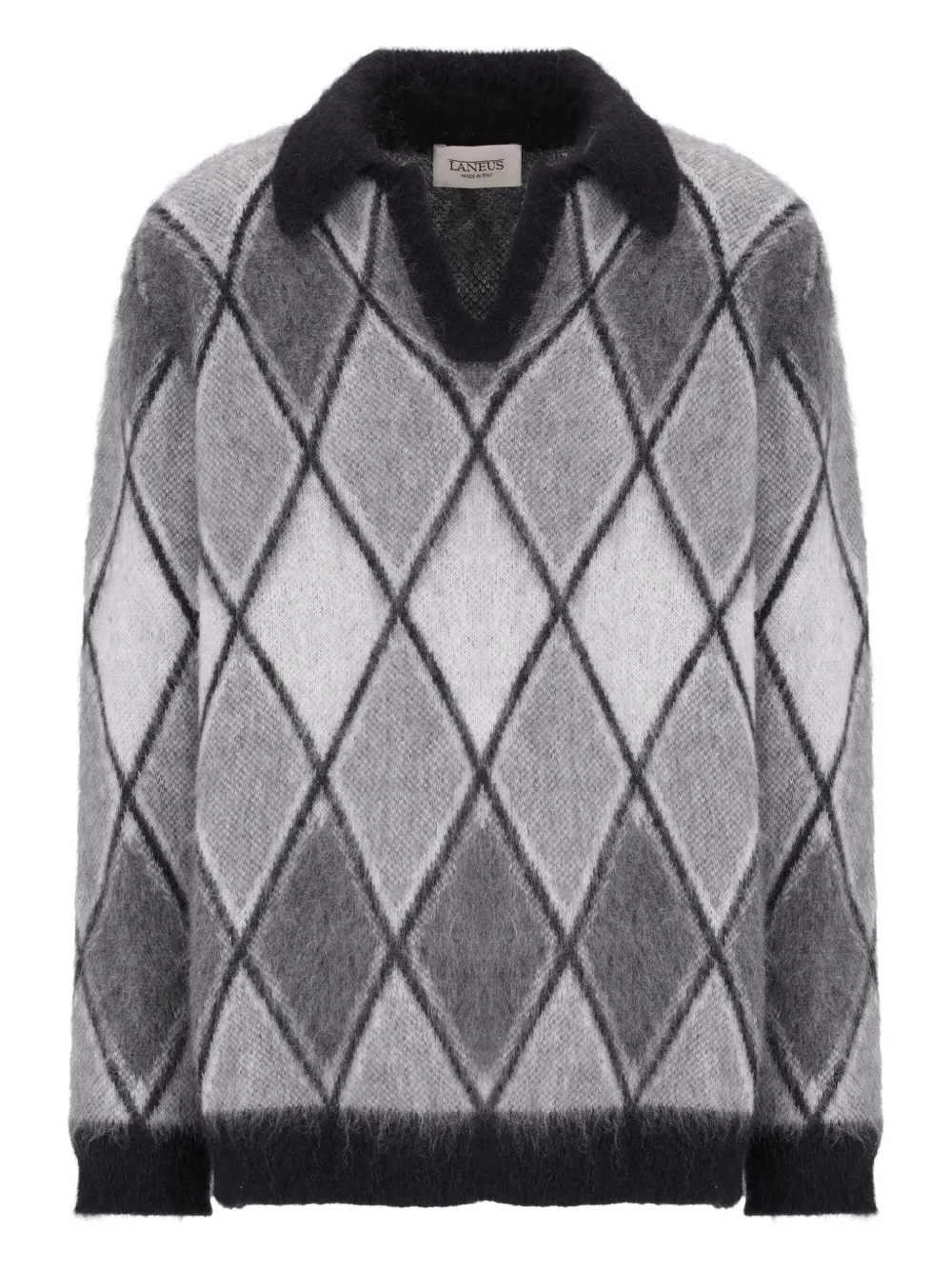 Laneus diamond-pattern knitted sweater | Grey | Image 1