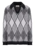 Laneus diamond-pattern knitted sweater - Grey