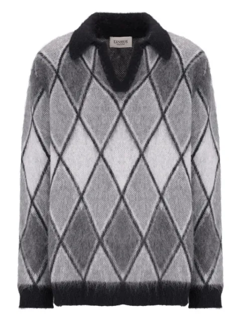 Laneus Suéter de tricô com padronagem geométrica