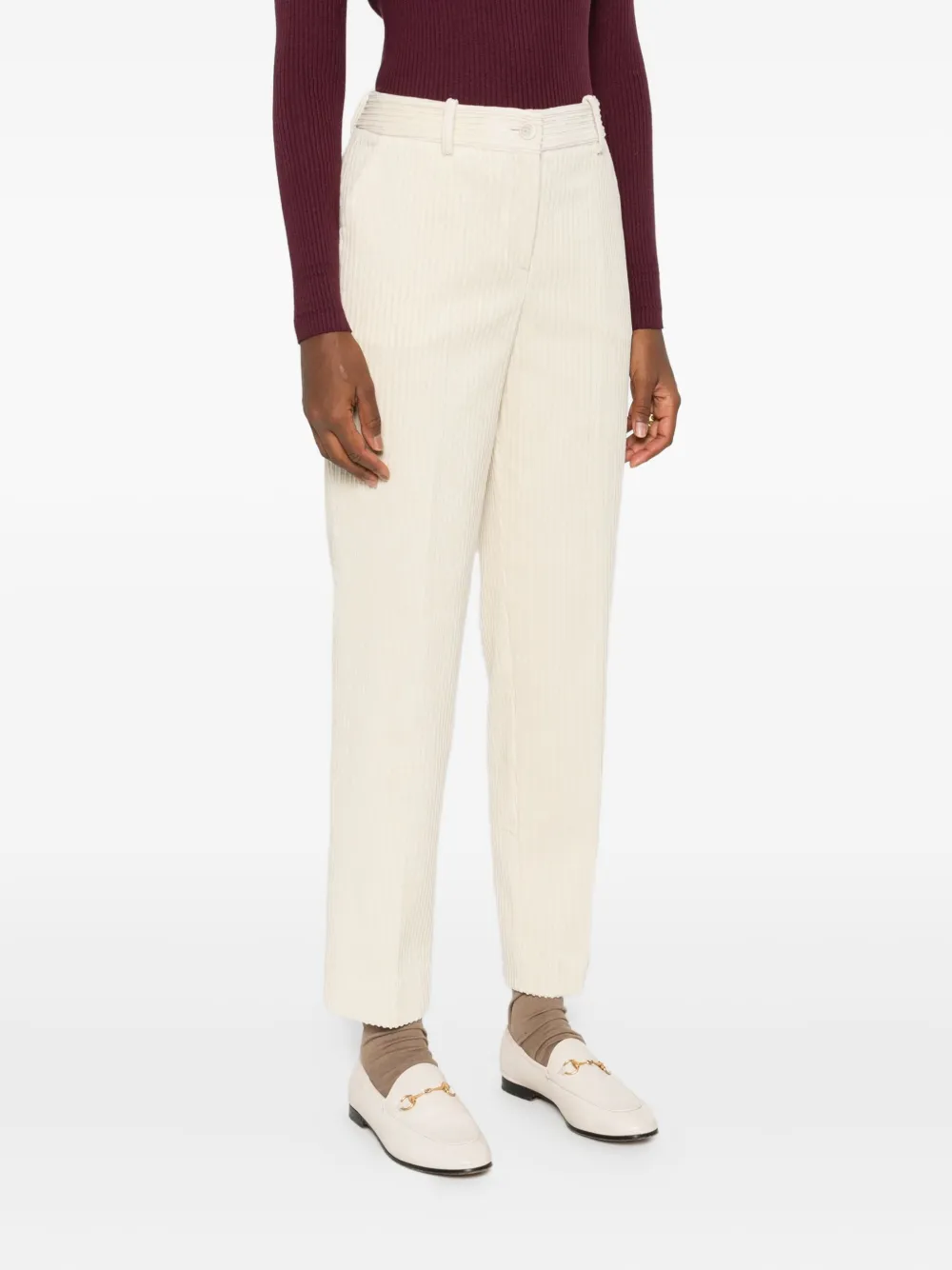 P.A.R.O.S.H. Ribfluwelen broek Beige