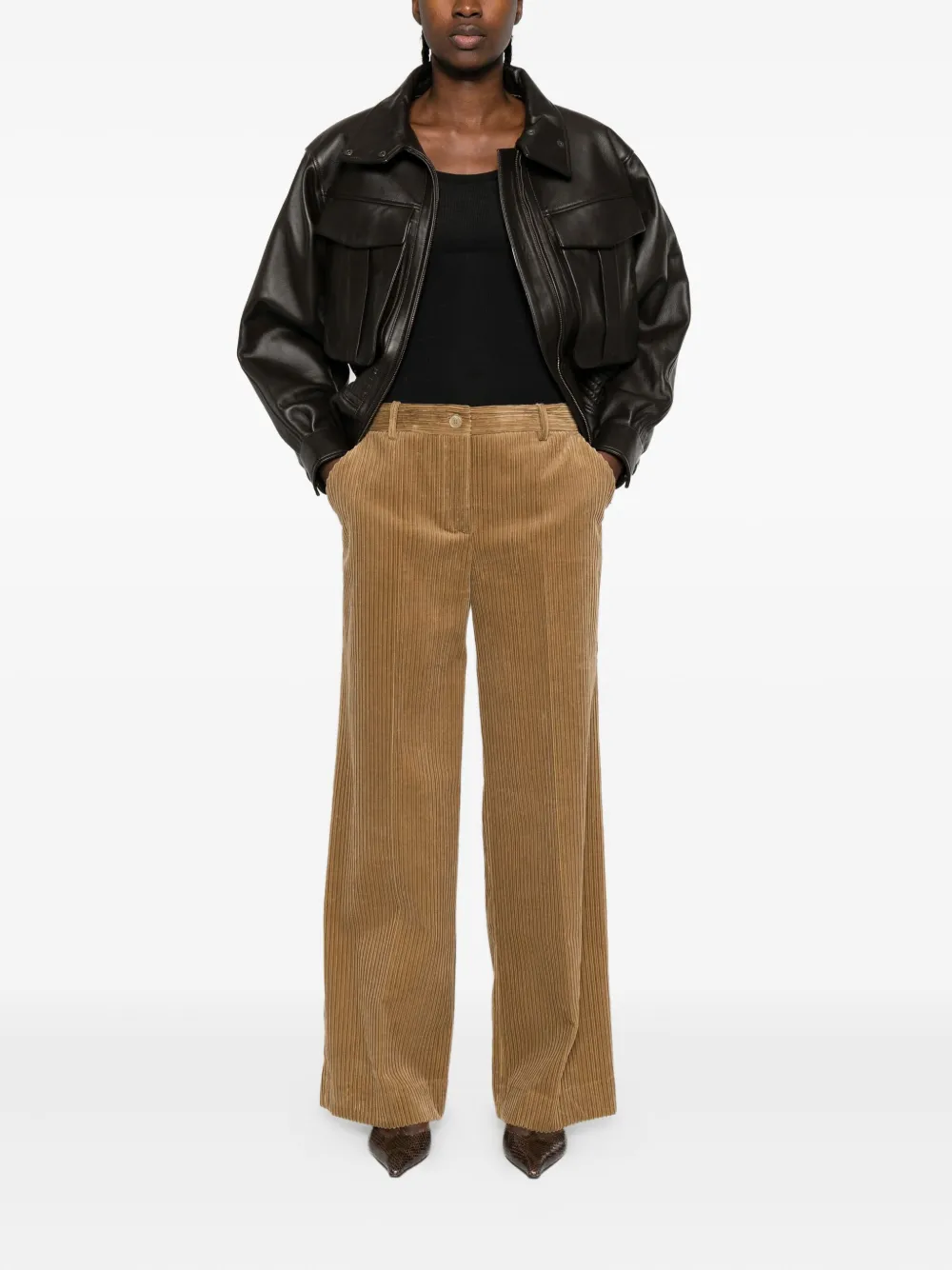 P.A.R.O.S.H. corduroy straight trousers - Bruin