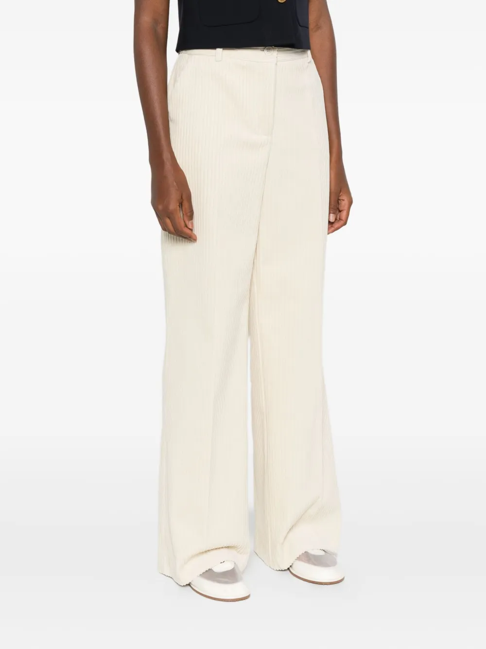P.a.r.o.s.h Corduroy Straight-leg Trousers In Neutral