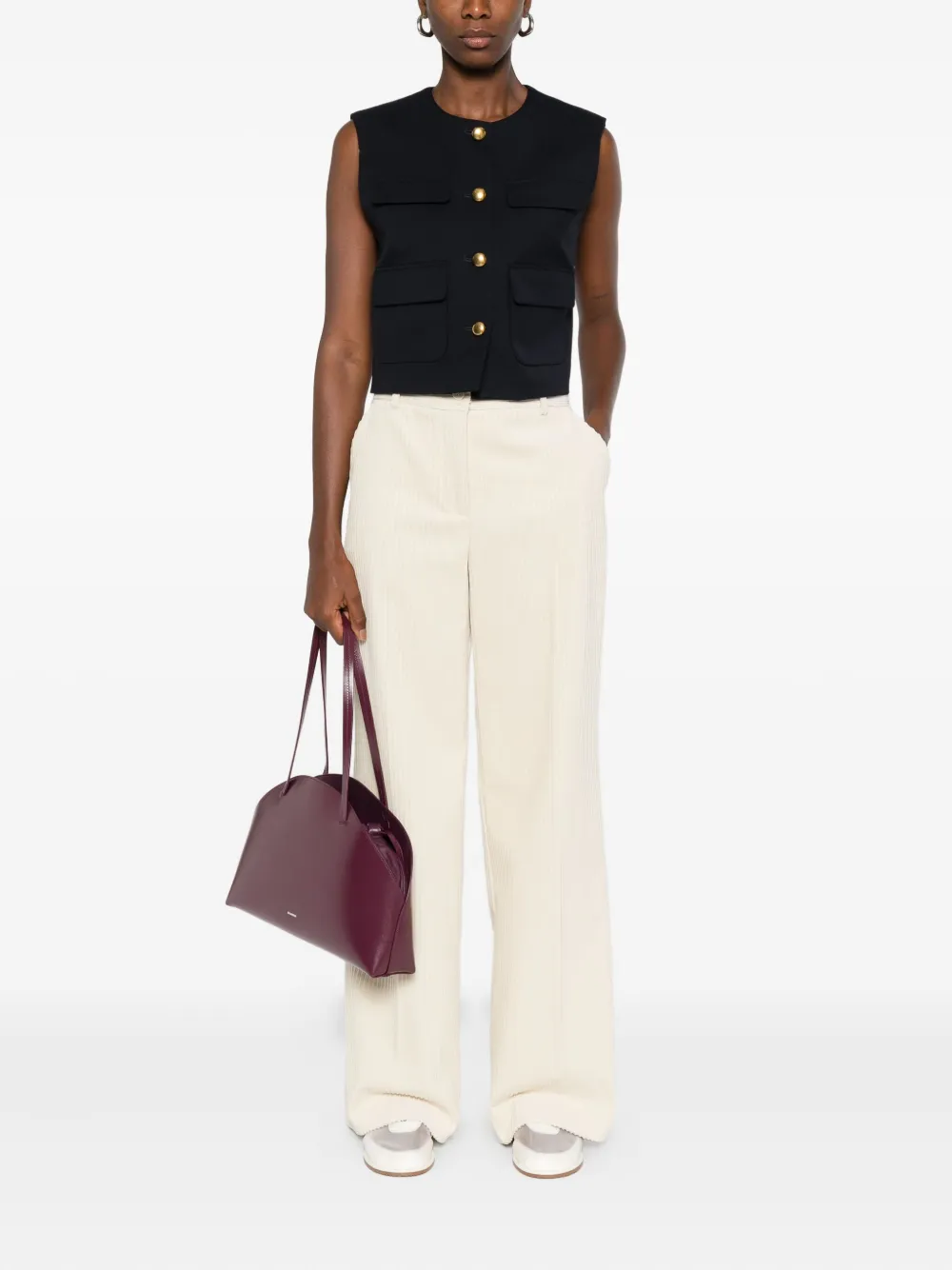 P.a.r.o.s.h Corduroy Straight-leg Trousers In Neutral