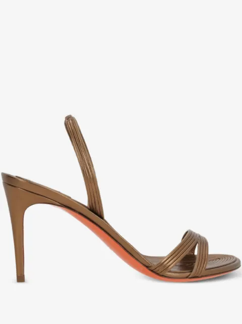 Santoni almond-toe leather heeled sandals