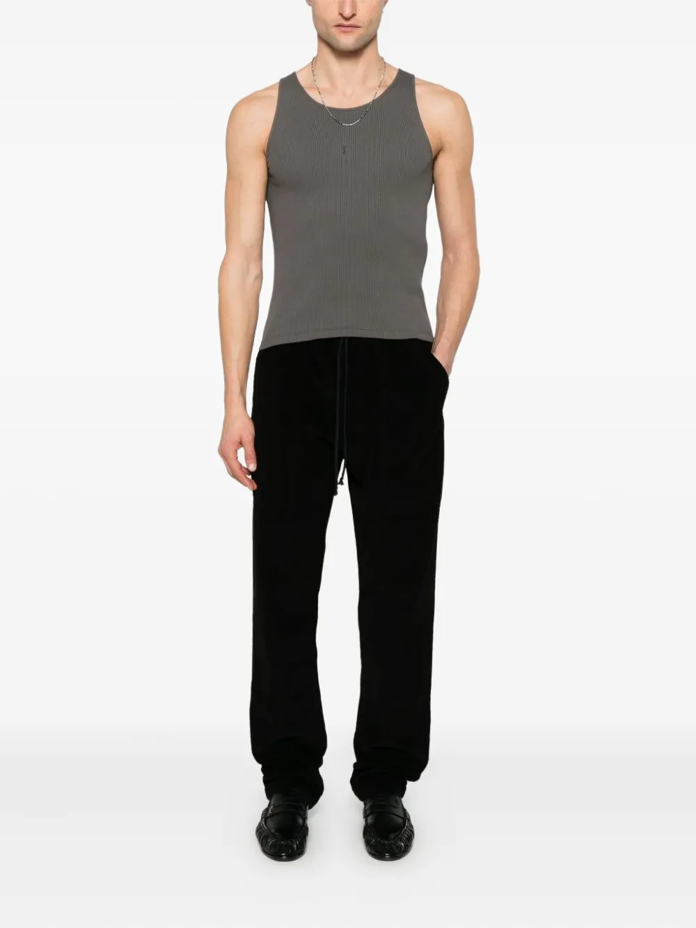 Saint Laurent ribbed tank top - Grijs