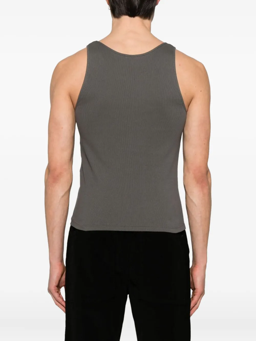 Saint Laurent Geribbelde tanktop Grijs