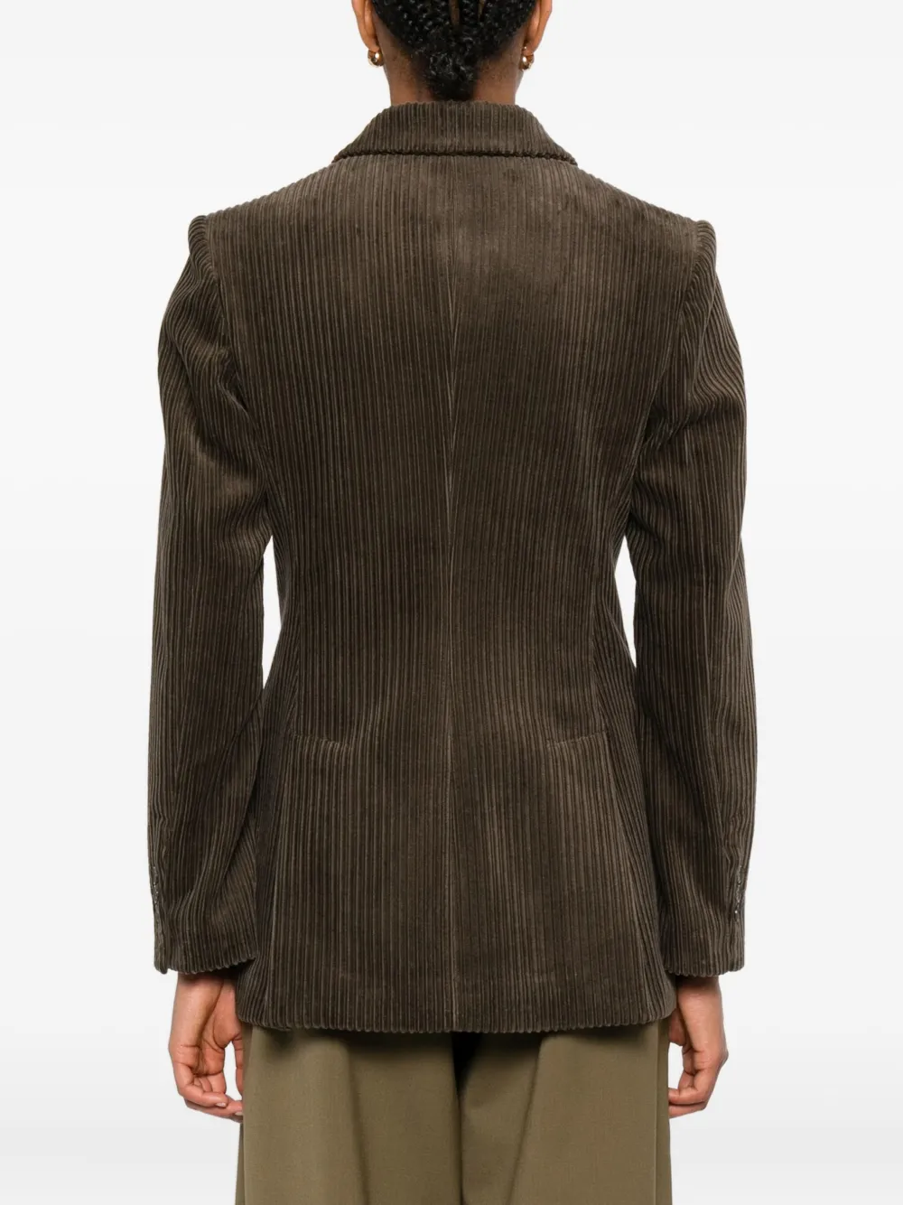 P.a.r.o.s.h Double-breasted Corduroy Blazer In Brown
