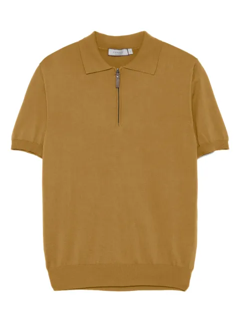 Canali cotton zip-up polo shirt