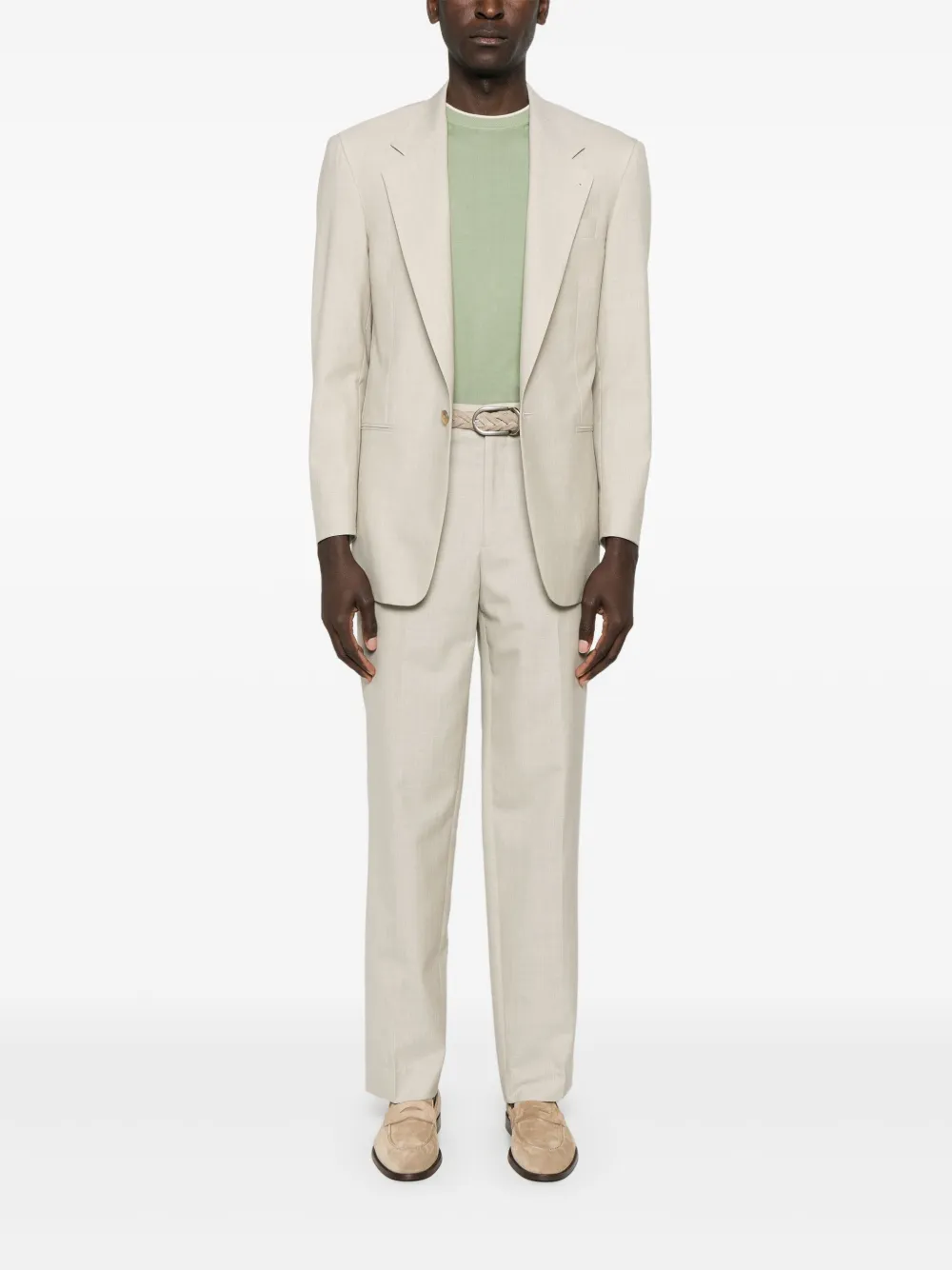 Canali Fijngebreid T-shirt - Groen