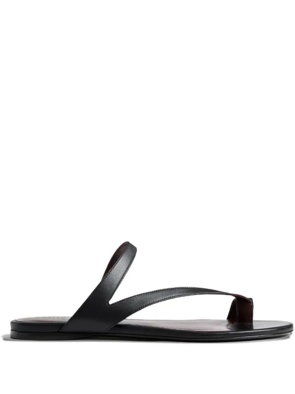 Khaite Aimee Flat Sandals in Black