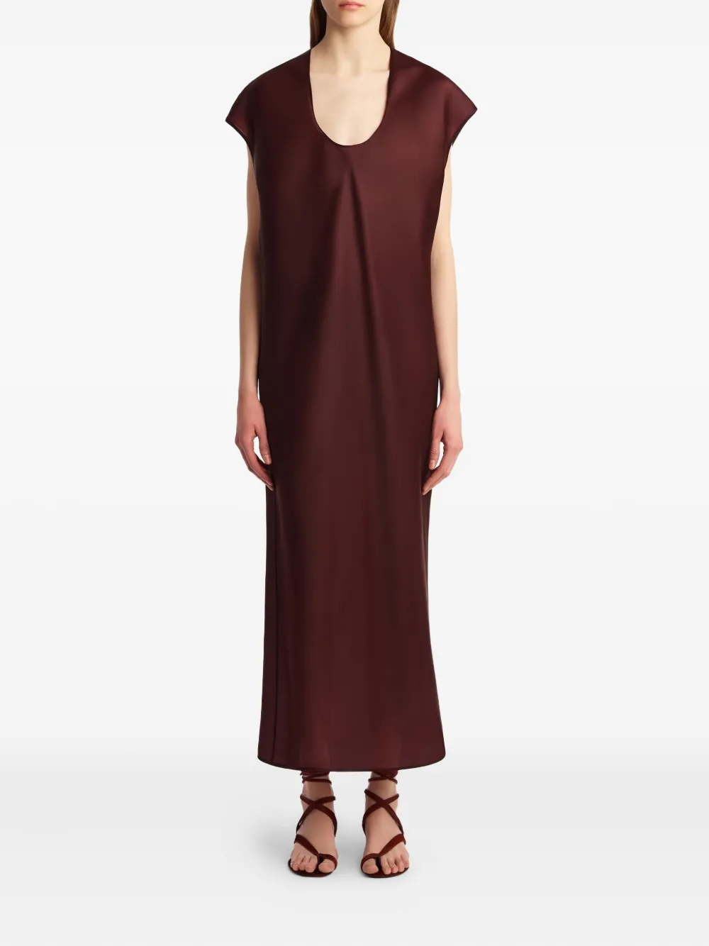 KHAITE Darby scoop-neck dress - Rood