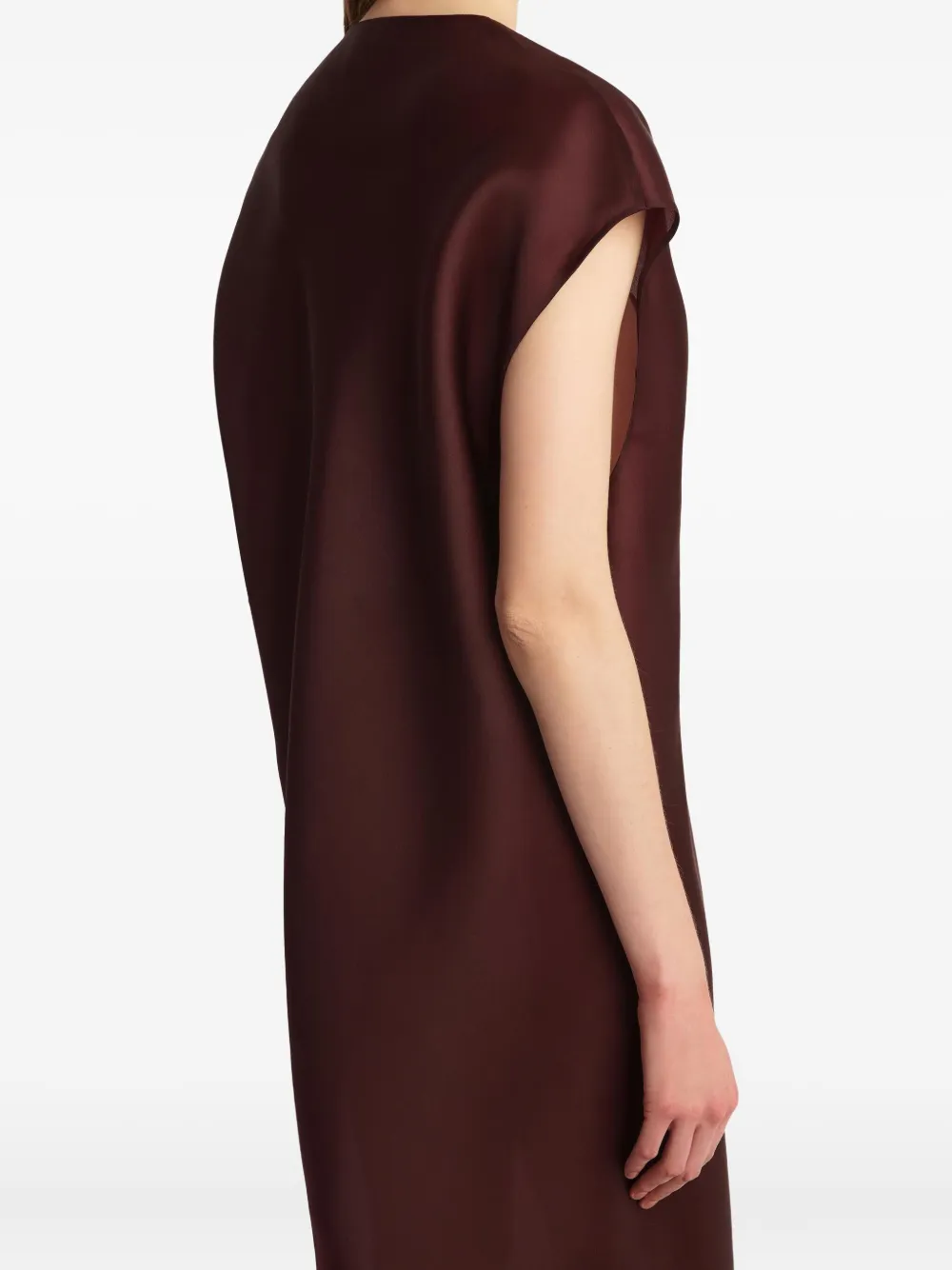 Khaite Darby Silk-organza Midi Dress In Burgundy