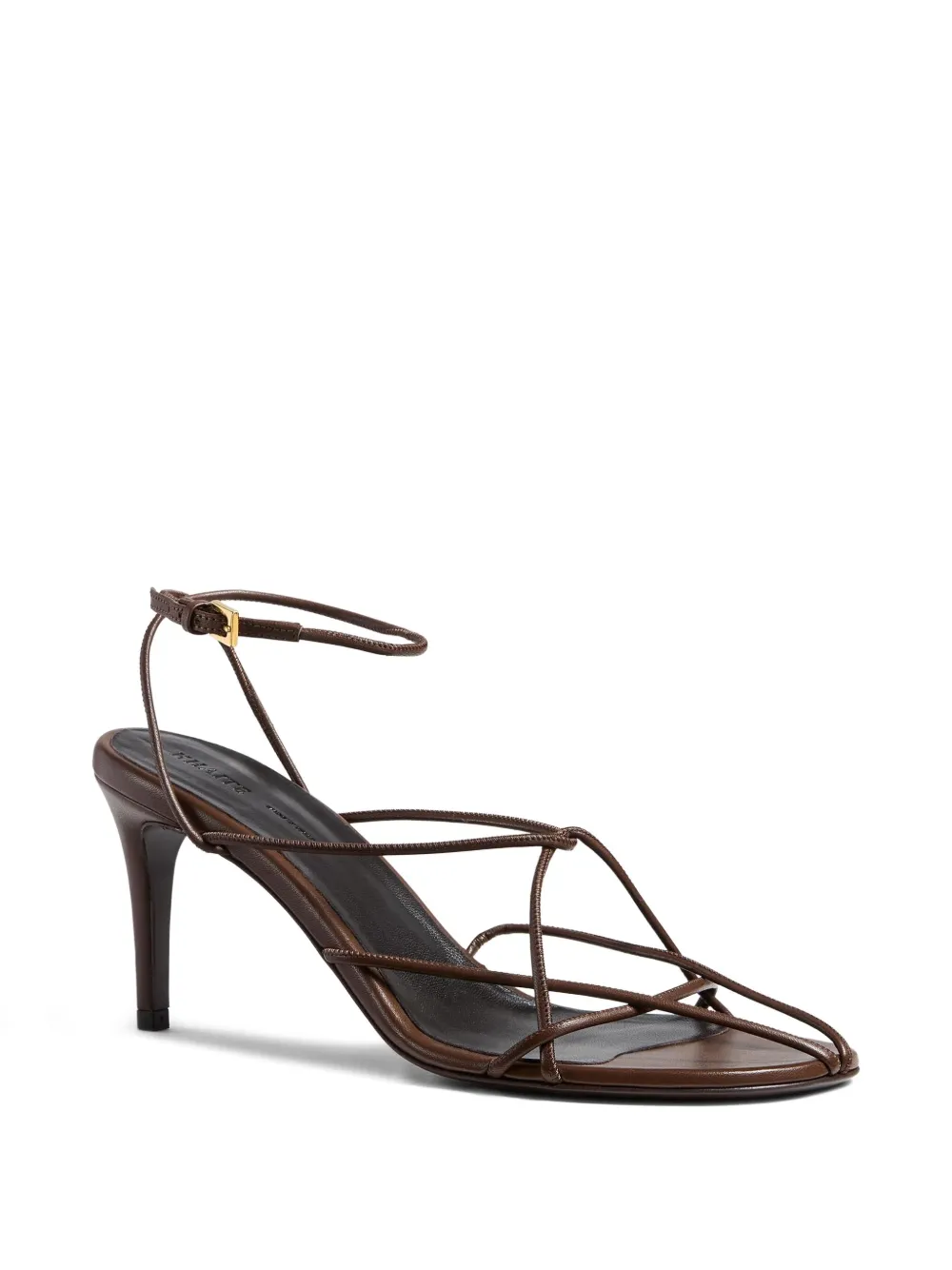 KHAITE 75mm Loulou leren sandalen met bandjes Bruin