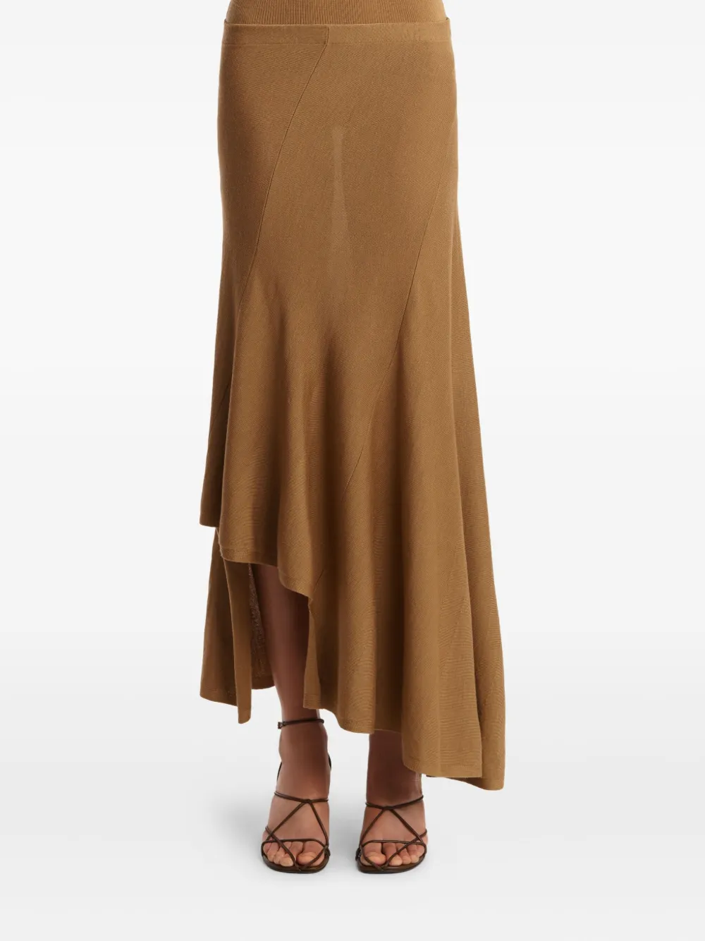 Khaite Miranda Ssymmetric Skirt In Brown