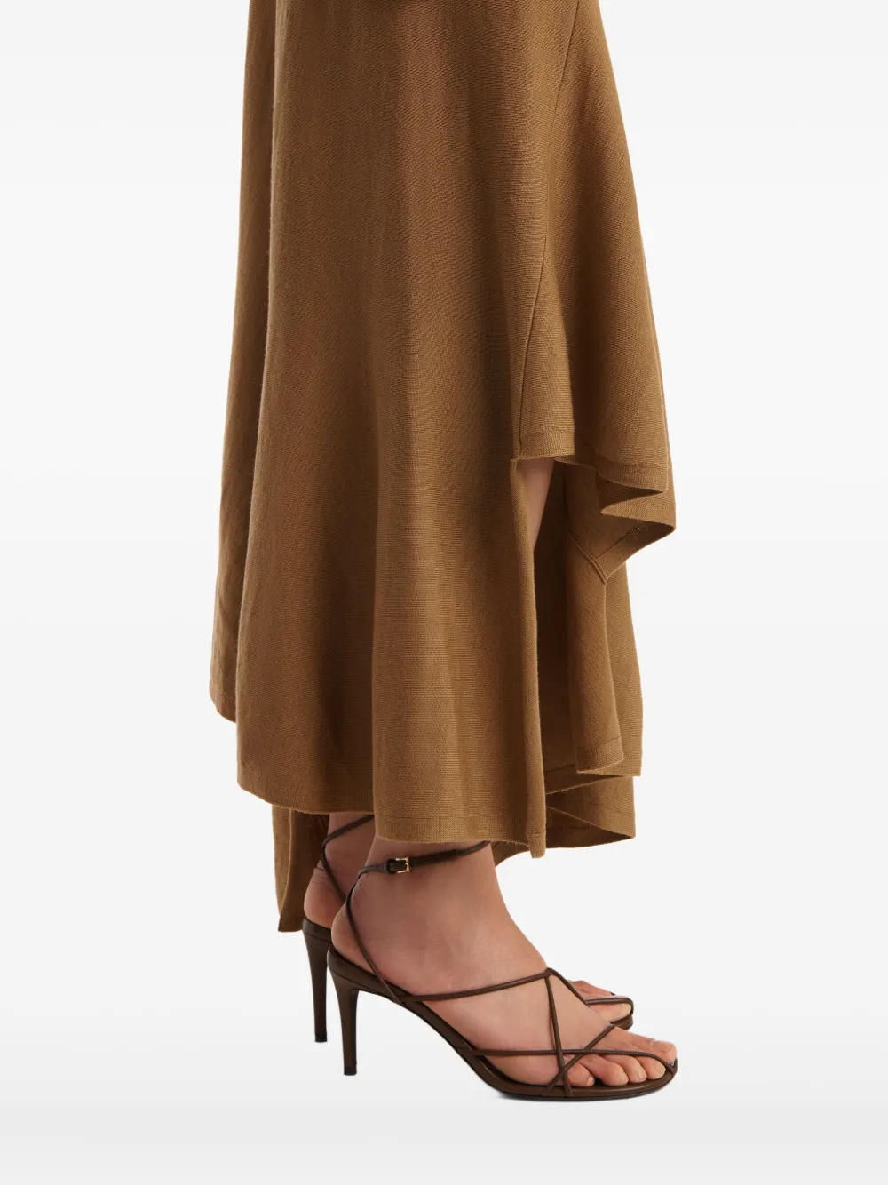 Khaite Miranda Ssymmetric Skirt In Brown