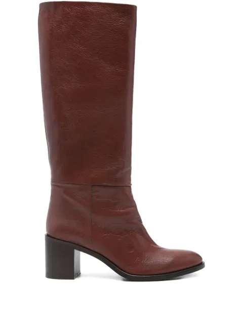 P.A.R.O.S.H. leather block-heel boots