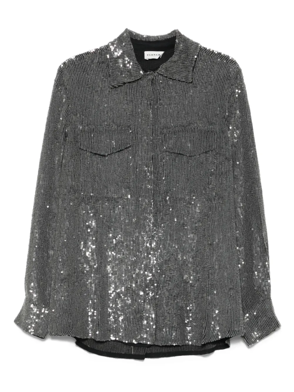 P.A.R.O.S.H. Blouse met pailletten Grijs