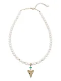 Jacquie Aiche 14K yellow gold Shark Tooth emerald and diamond necklace - White