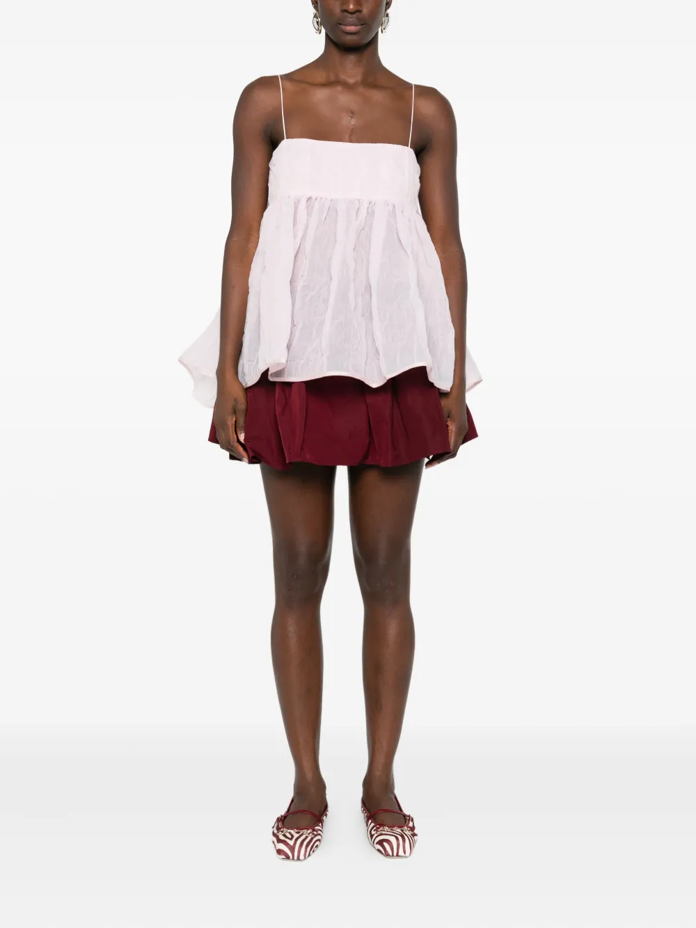 Cecilie Bahnsen Veronica Matelassé-effect Tank Top In Pink
