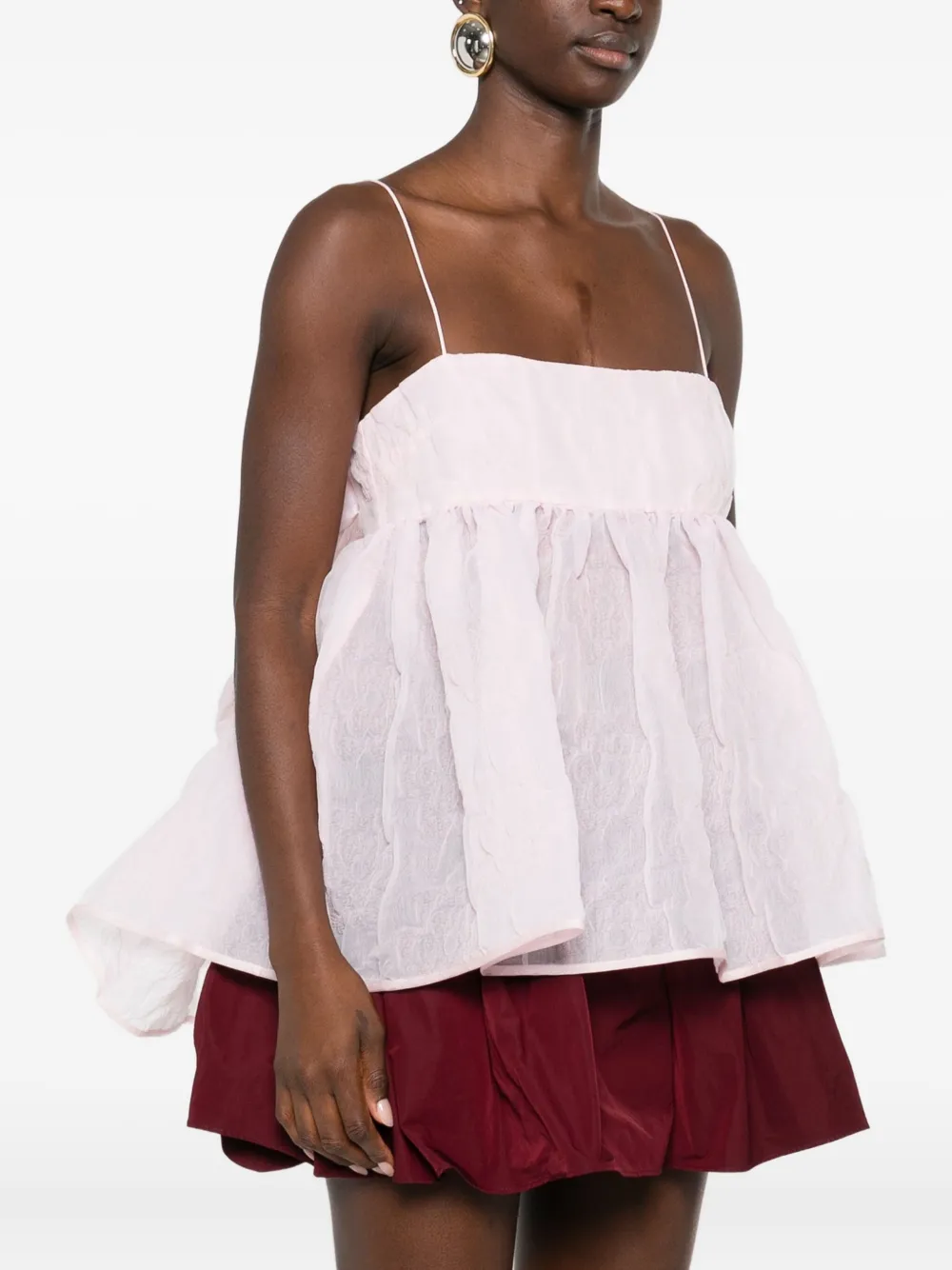 Cecilie Bahnsen Veronica Matelassé-effect Tank Top In Pink