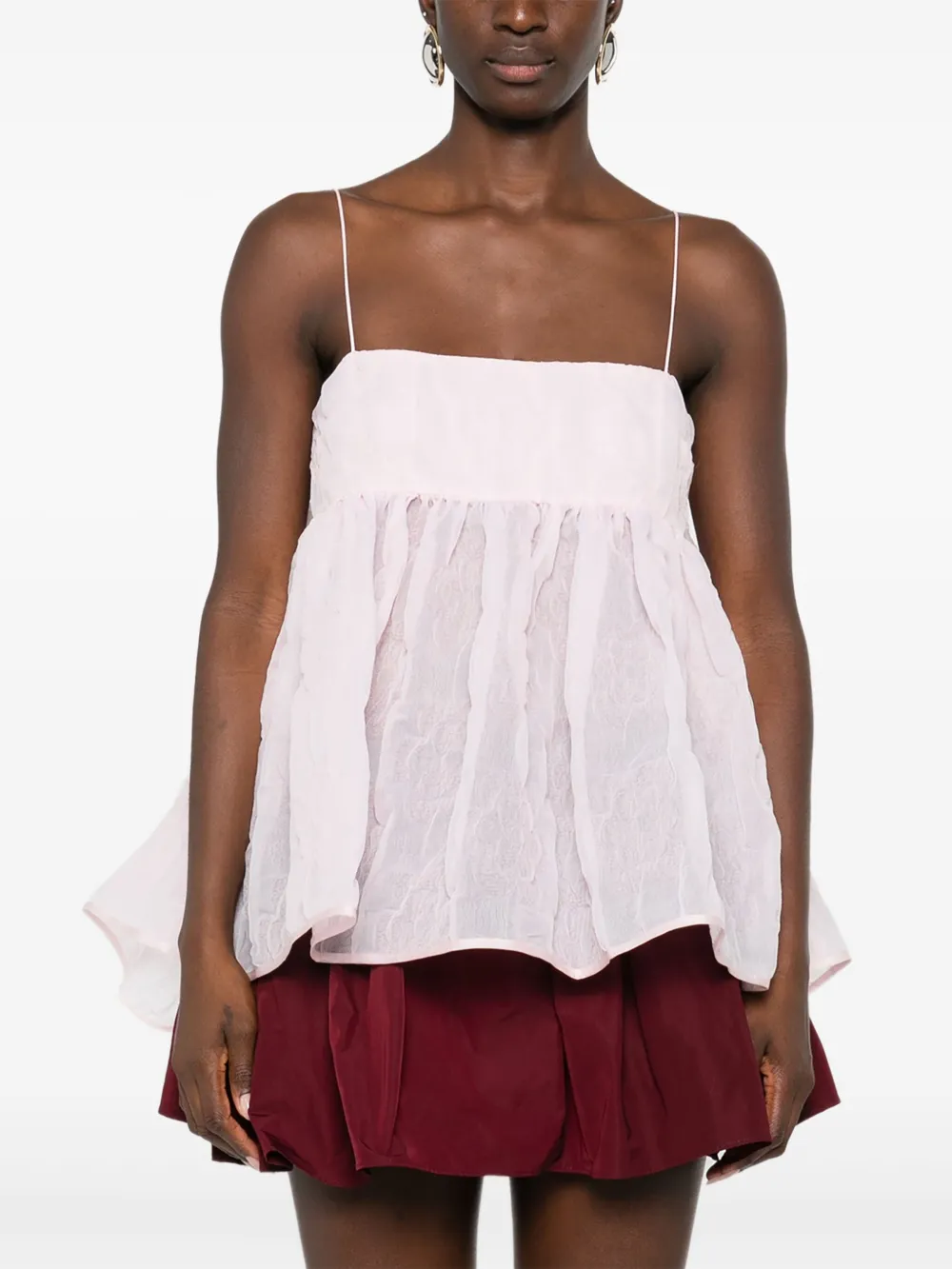 Cecilie Bahnsen Veronica tanktop met matelassé-effect Roze