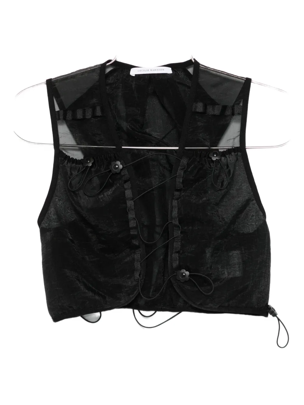 Cecilie Bahnsen Drawstring-fastening Vest In Black