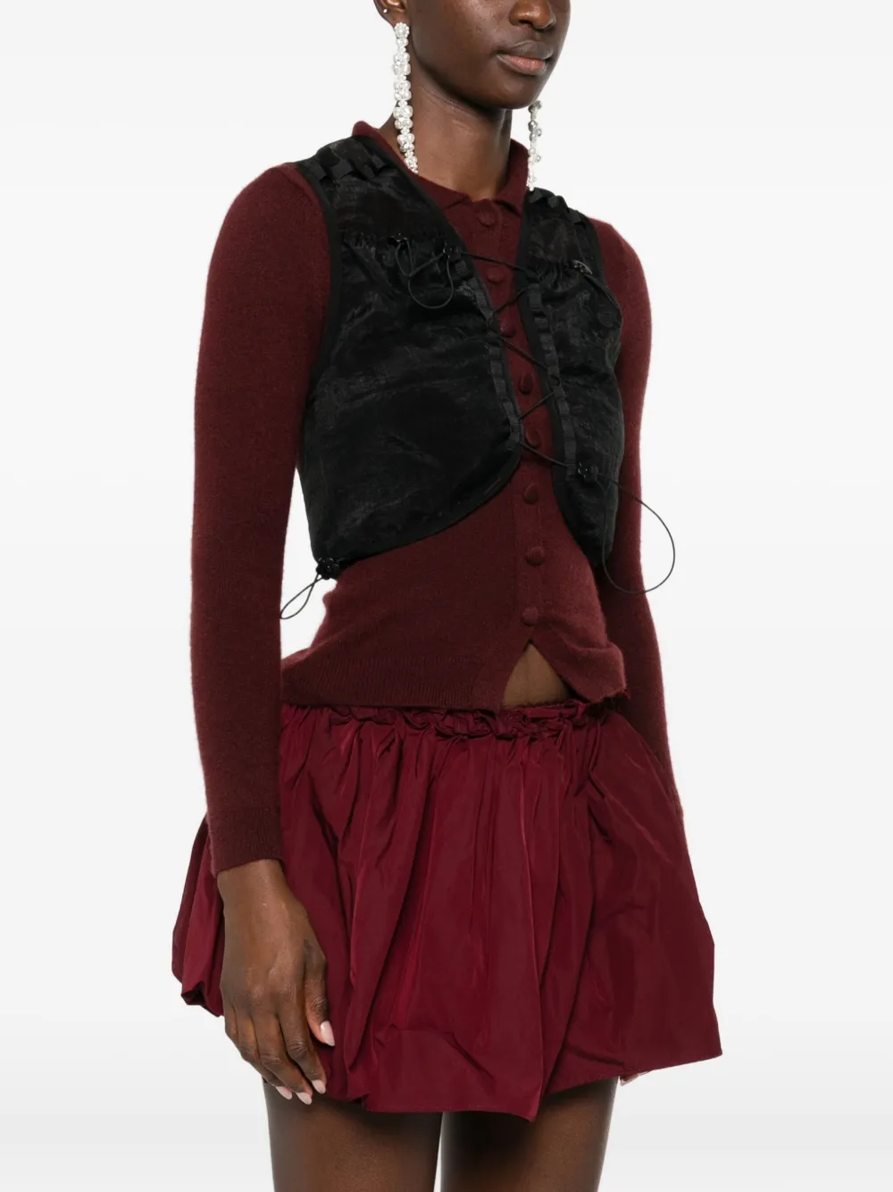 Cecilie Bahnsen Drawstring-fastening Vest In Black