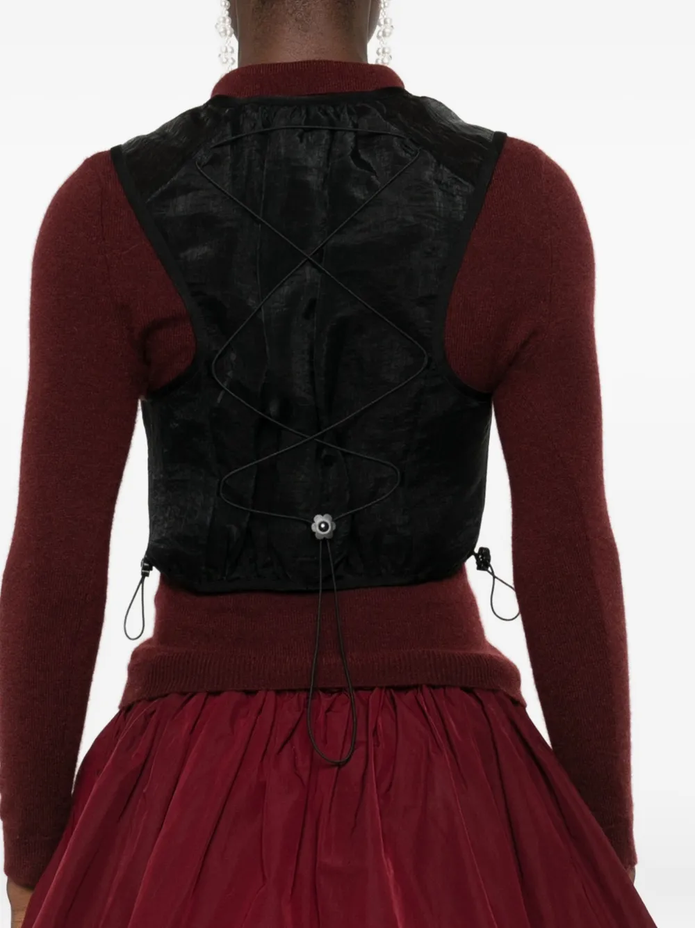 Cecilie Bahnsen Drawstring-fastening Vest In Black