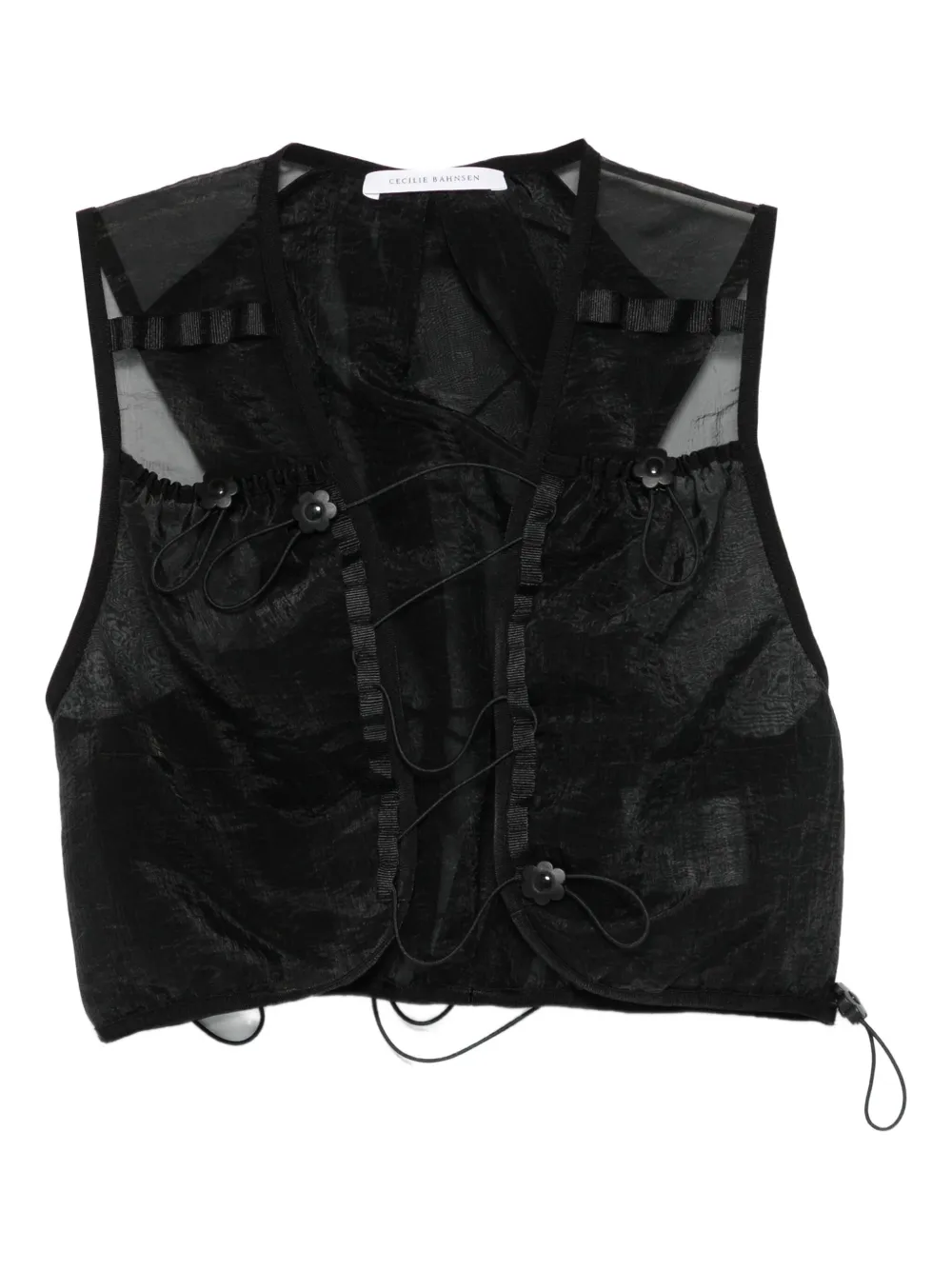 Cecilie Bahnsen drawstring-fastening vest | negro | Image 1
