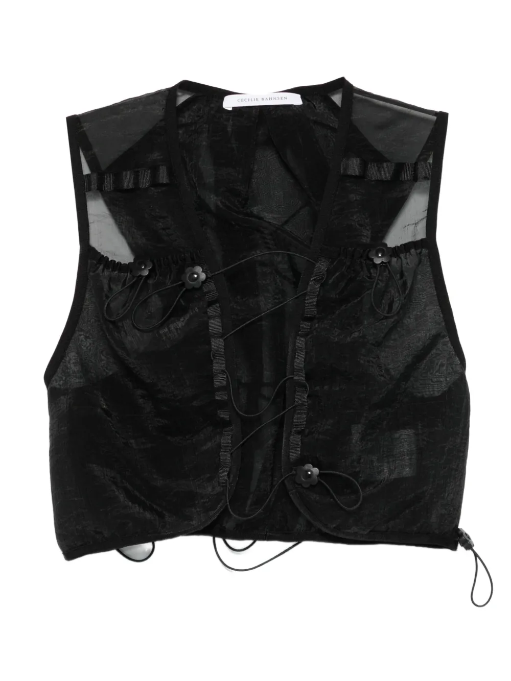 Cecilie Bahnsen drawstring-fastening vest | Black | Image 1