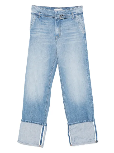 Brandon Maxwell cuffed belted-waistband denim jeans