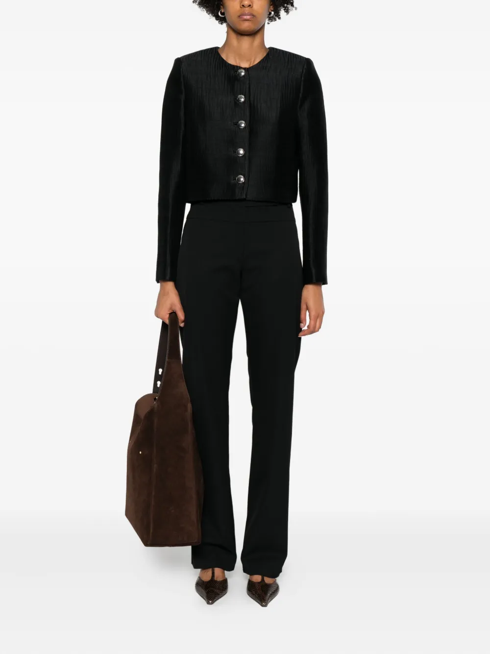 Brandon Maxwell single-breasted button-front jacket | Fitted Jackets | Image 2