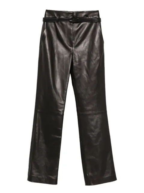 Brandon Maxwell Kaia belted leather trousers