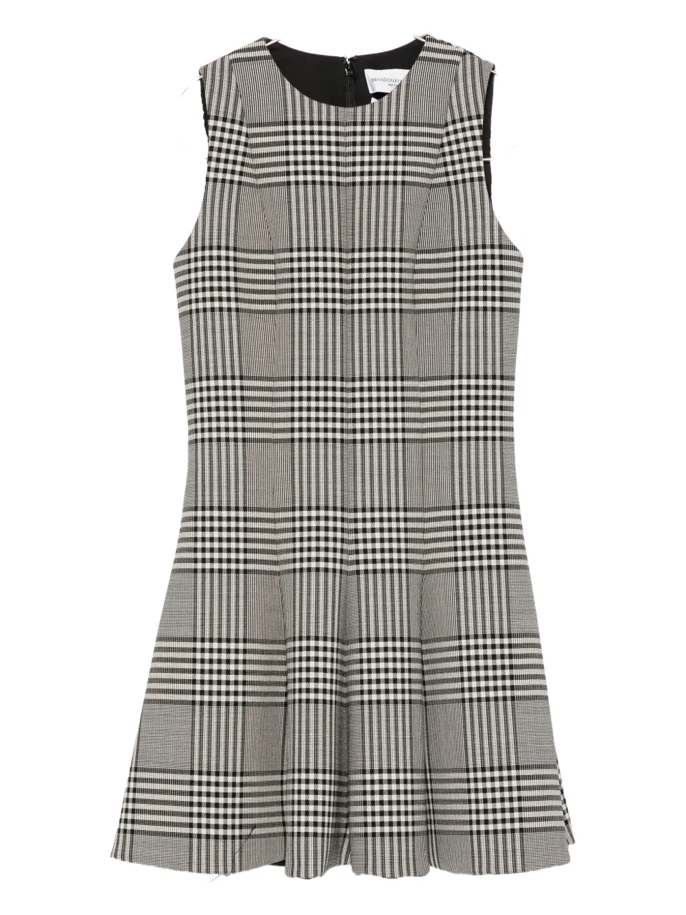 Brandon Maxwell The Sophie Checked Mini Dress In Gray