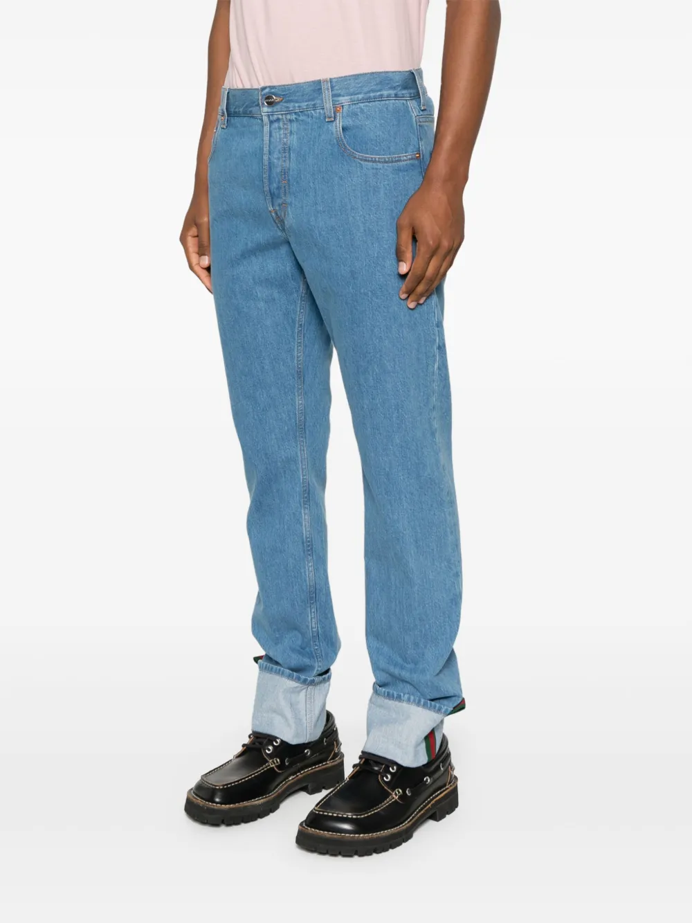 Gucci Jeans met logopatch Blauw