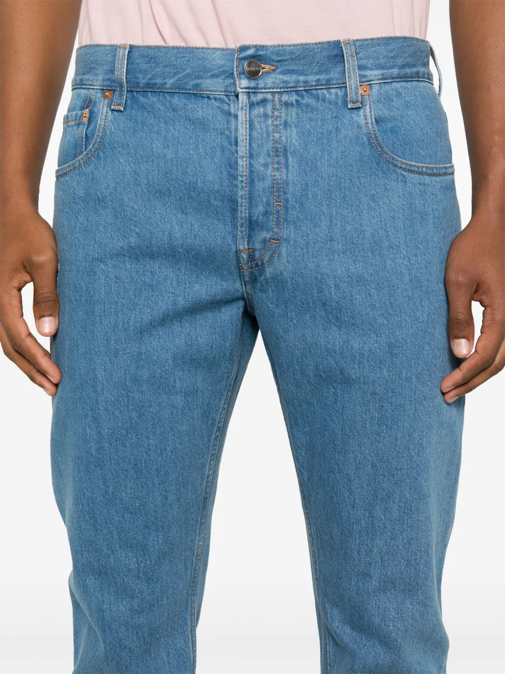 Gucci Jeans met logopatch Blauw